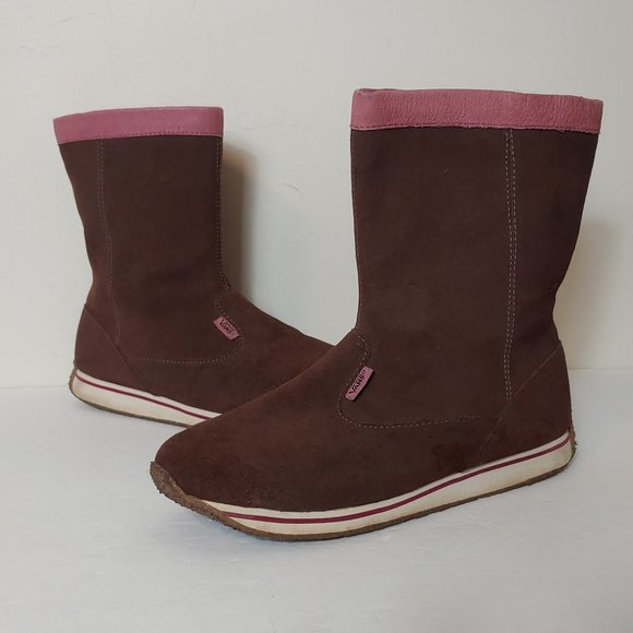 Vans "Savanna" Leather Suede Pink Trim Boots - Picture 1 of 8